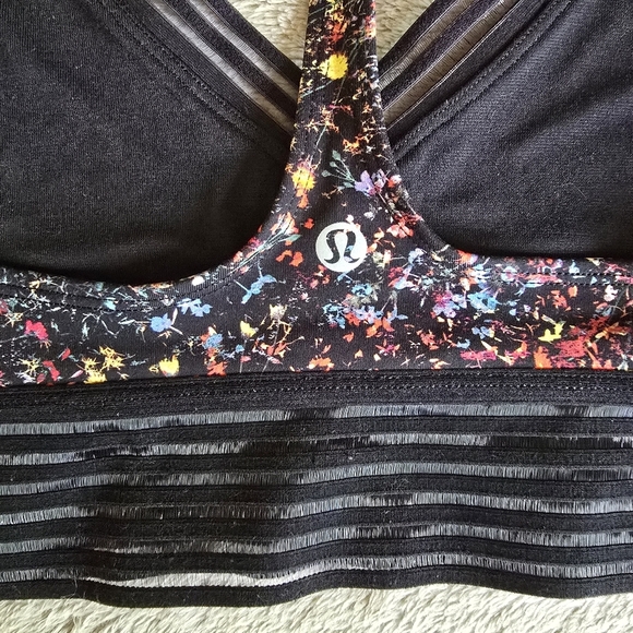 Lululemon Find Focus Bra Flowerescent Multi/Black size 6 - Picture 7 of 8